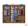 Guarda Roupa Casal MDF Espelhado 3 Portas 6 Gavetas Qatar - 6