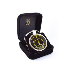 Chaveiro Profissão Acupuntura Logo Dourado Gold