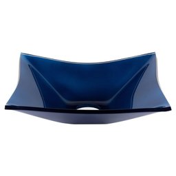Cuba Quadrada De Vidro 39X34Cm Azul Escuro Para Banheiro - 1