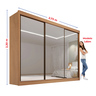 Guarda Roupa Casal MDF Espelhado 3 Portas 6 Gavetas Qatar - 4