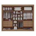 Ver imagem 3 de Guarda Roupa Casal MDF Espelhado 3 Portas 6 Gavetas Qatar Marrom/Cinamomo