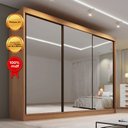 Ver imagem 7 de Guarda Roupa Casal MDF Espelhado 3 Portas 6 Gavetas Qatar Marrom/Cinamomo