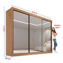 Ver imagem 6 de Guarda Roupa Casal MDF Espelhado 3 Portas 6 Gavetas Qatar Marrom/Cinamomo
