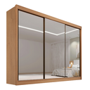 Ver imagem 4 de Guarda Roupa Casal MDF Espelhado 3 Portas 6 Gavetas Qatar Marrom/Cinamomo