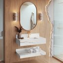 Ver imagem 2 de Bancada em Porcelanato para Banheiro Completa Alto Padrão 80cm X 15cm com Cuba Esculpida Lisboa