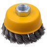 Escova de Aço Tipo Copo Cônica Circular Trançada Torcida 75mm | Fertak - 1