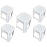 Kit 5 Bancos Plástico Banquinho Branco Infantil 34cm - 1