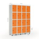 Ver imagem 3 de Armário Roupeiro Locker Guarda-volume de Aço 16 Portas Pequenas com Fecho para Cadeado Vestiário