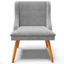 Ver imagem 7 de Kit 3 Cadeiras Decorativas Sala de Jantar Pés Palito de Madeira Firenze Suede Cinza/Natural G19 - Gr
