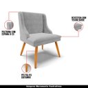 Ver imagem 4 de Kit 3 Cadeiras Decorativas Sala de Jantar Pés Palito de Madeira Firenze Suede Cinza/Natural G19 - Gr