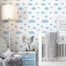 Papel de Parede Adesivo de Nuvem Azul Fundo Branco - Ssin-041 - 2