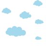 Papel de Parede Adesivo de Nuvem Azul Fundo Branco - Ssin-041 - 1