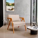 Ver mais imagens de Kit 02 Poltronas Estrutura De Madeira Suede Bege