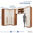 Ver imagem 3 de Guarda-Roupa Modulado 4 Peças 7 Portas 3 Gavetas Texas Marrom/Cinamomo/Off White Arenas