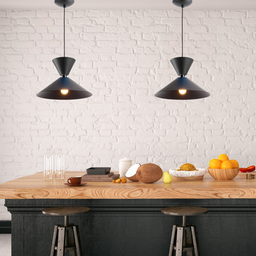 Lustre Pendente Cone Moderno Draft Mesa Balcão Gourmet Preto Spotline - 2
