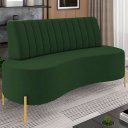 Ver imagem 1 de Sofá 2 Lugares 135cm Pés Aço Dourado Tamar Veludo Verde Z08 - Mpozenato