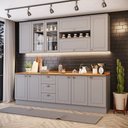 Ver imagem 1 de Cozinha Compacta 7 Peças Com Aéreo 3 Portas Com Vidro Amy Casa 812