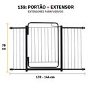 Ver imagem 3 de Portão Grade Cachorro Seguraça Proteção Criança 139 a 144 Cm:preto