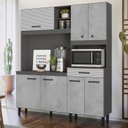 Ver imagem 1 de Kit Cozinha Compacta Alecrim Nicioli - Chumbo/concreto/ripado Cinza