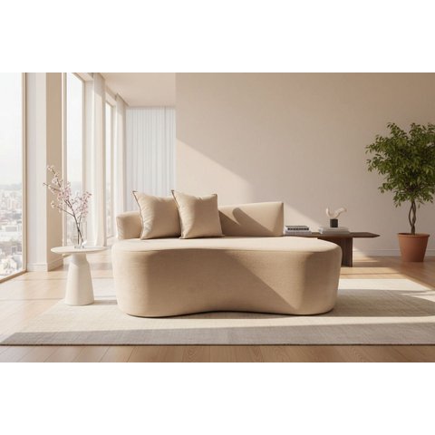 Namoradeira Sofá Feijão Hana 130cm Orgânica Suede