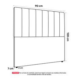 Cabeceira Cama Box Solteiro Kharla 90cm Veludo Marrom - Desk Design - 4