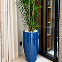 Ver imagem 2 de Vaso de Fibra de Vidro Atenas g 90cm Vitrificado Grande Azul Metalico