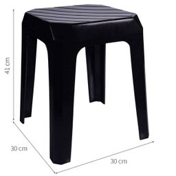 Banquinho Plástico 45cm Astra Banqueta Ecológica Até 140kg Preta - 4