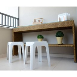 Banquinho Plástico 45cm Astra Banqueta Ecológica Até 140kg Preta - 3