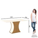 Ver imagem 2 de Mesa de Jantar 160x90cm Tampo MDF Luiza Bege/Nature/Off White