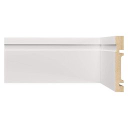 Kit Rodapé de MDF 10CMX15MMX2,40m 15 Barras com Friso 1002 Branco/Frisado Moldufama - 1 Kit Rodapé de MDF 10CMX15MMX2,40m 15 Barras com Friso 1002 Branco/Frisado Moldufama - 1