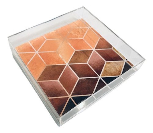 Caixa De Acrílico Decoração Porta Gravura 15x15x5cm Cor:cristal