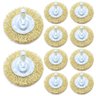 10 Escovas de Aço Circular P- Furadeira 50x8mm 3\'\' Haste 1-4 - 1