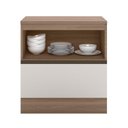 Ver imagem 3 de Balcão com Tampo 80cm 1 Porta 1 Gaveta Etna Bege/Carvalho Oak/Off White