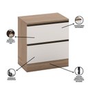 Ver imagem 7 de Balcão com Tampo 80cm 1 Porta 1 Gaveta Etna Bege/Carvalho Oak/Off White