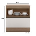 Ver imagem 5 de Balcão com Tampo 80cm 1 Porta 1 Gaveta Etna Bege/Carvalho Oak/Off White