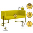 Ver imagem 6 de Sofá Namoradeira 2 Lugares Moderna Base Metal Gold Balaqui Amarelo
