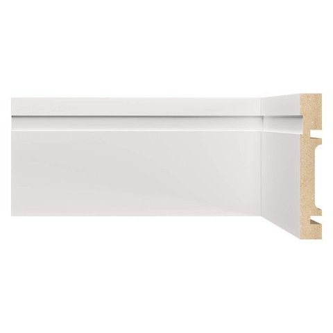 Kit Rodapé de MDF 10CMX15MMX2,40m 30 Barras com Friso 1002 Branco/Frisado Moldufama