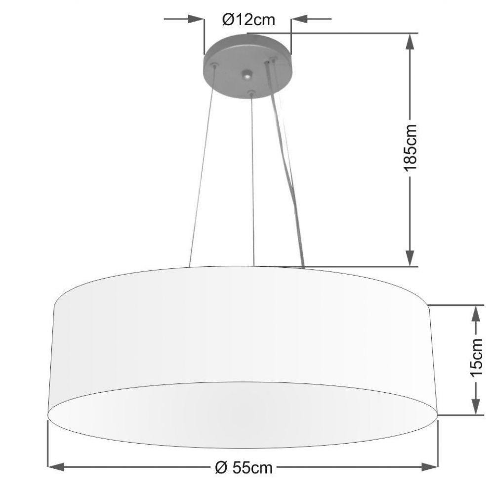 Lustre Pendente Cilíndrico Md-4190 55x15 Rústico Bege Bivolt - 2