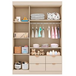 Guarda Roupa Infantil Ayla 3 Portas Off White - Phoenix - 2
