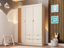 Ver imagem 4 de Guarda Roupa Infantil Ayla 3 Portas Off White - Phoenix