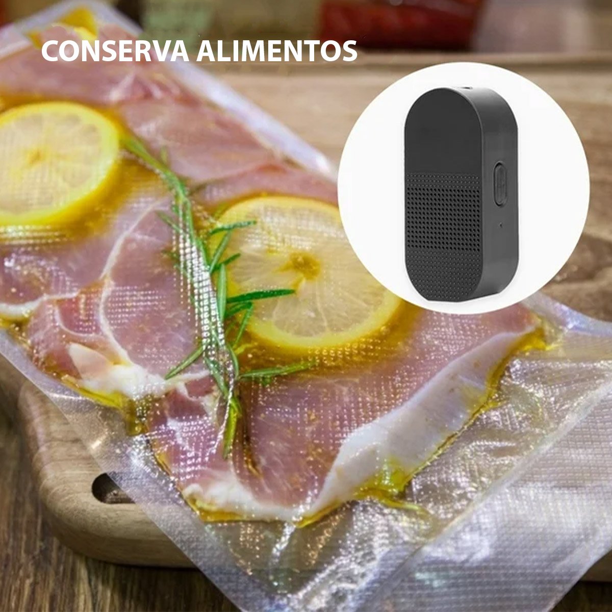 Seladora a Vacuo Conserva Alimentos Comida Enche Bola Recarregavel 2 em 1 Bomba de Ar Portatil Cozin - 4