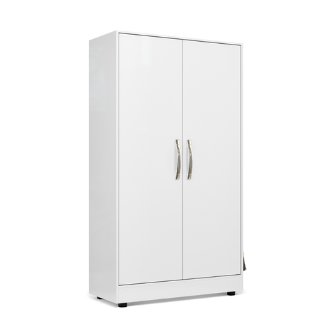 Armário Multiuso de Lavanderia com Espaço para Produtos de Limpeza e Porta Vassouras:branco