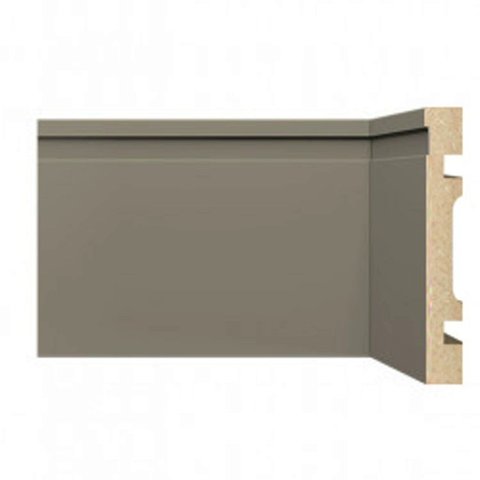 Kit Rodapé de MDF 10CMX15MMX2,40m 15 Barras com Friso 1002 Cinza/Frisado Moldufama