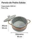 Ver imagem 4 de Jogo Panelas Pedra Sabão c/ Pressão 4LTS e Grelha - 10 Peças Curado