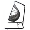 Cadeira Balanço Ninho Suspenso Gota C- Suporte e Almofada Impermeável Acesse Móveis Preto-cinza - 4