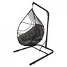 Cadeira Balanço Ninho Suspenso Gota C- Suporte e Almofada Impermeável Acesse Móveis Preto-cinza - 1