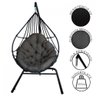 Cadeira Balanço Ninho Suspenso Gota C- Suporte e Almofada Impermeável Acesse Móveis Preto-cinza - 3