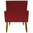 Ver imagem 3 de Kit 12 Poltronas Decorativas Mari Pé Palito Castanho - Vermelho Suede