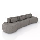 Ver imagem 2 de Sofá Sala de Estar Modulado França 326cm Encosto Articulável com Almofadas Linho Cinza Escuro G45 -