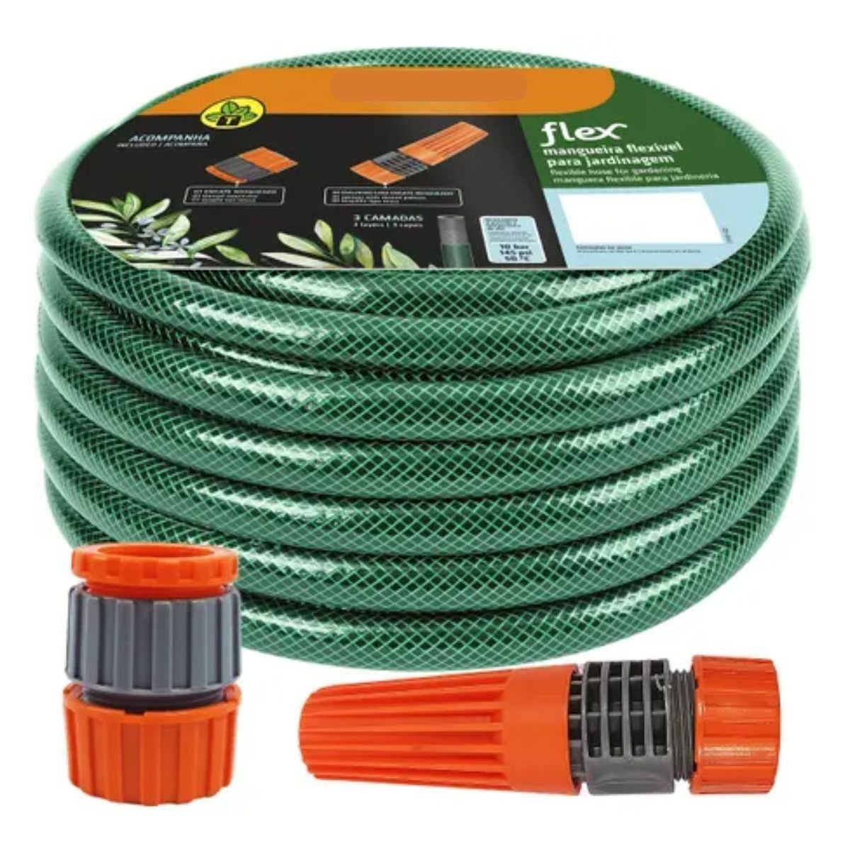 Kit 30m Mangueira Jardim Verde + Conjunto Engates Tramontina - 2